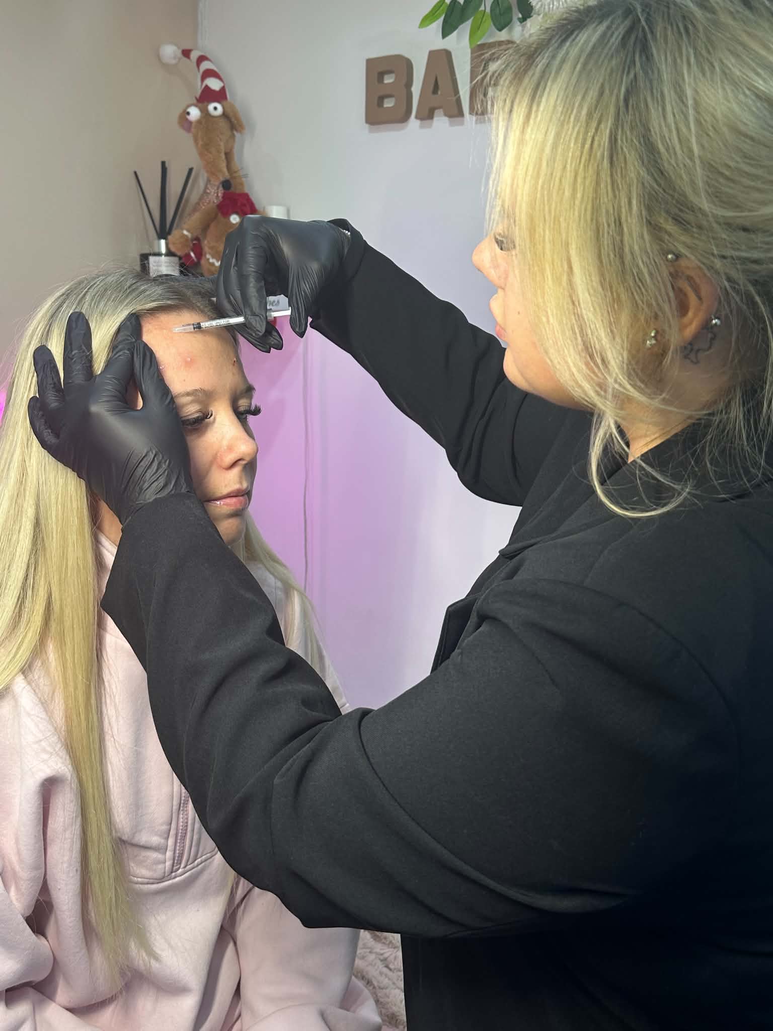 Ebony performing a treatment